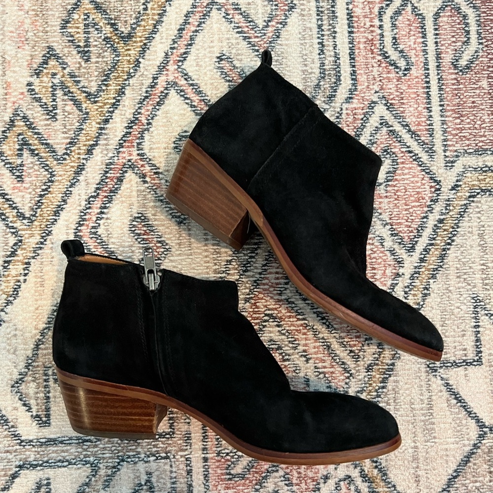Black suede j.crew booties